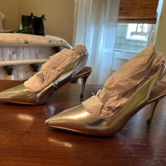 Quince Italian Leather Slingback 75mm Heel size 7 never worn, new in box - Picture 4 of 5